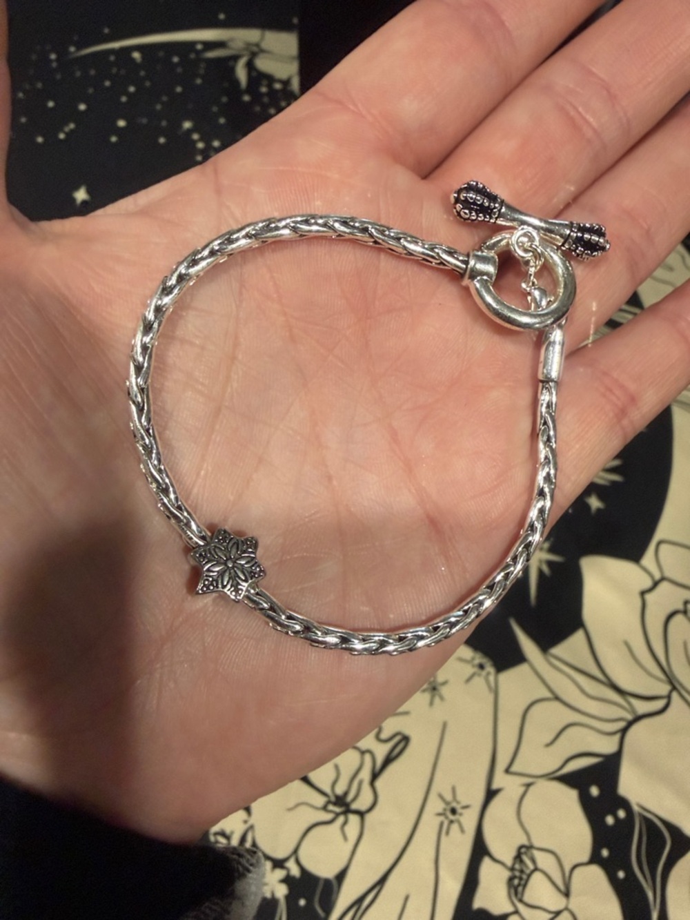 ❄️ CHARM BRACELET! Silver Women's Braided Chain charm Bracelet with Snowflake ❄️
